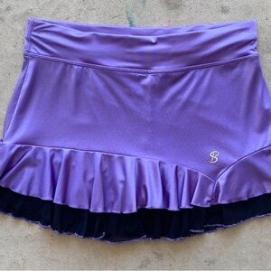 Women’s Sofibella Purple & Black Ruffled Active Tennis Skirt Skort Medium M
